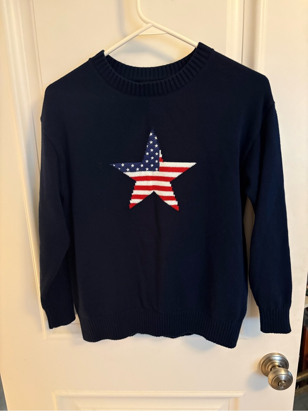 Harper&Ivy Navy Sweater with American Flag